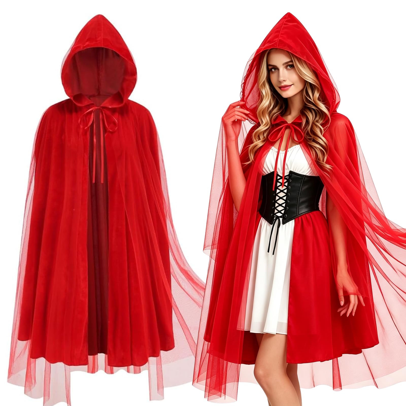 赤ずきん　ケープ　コスプレ　大人　ノスプロジェクト　ハロウィン Amazon.co.jp: AGCOAH 大人用 赤ずきん ケープ ベルベット マント
