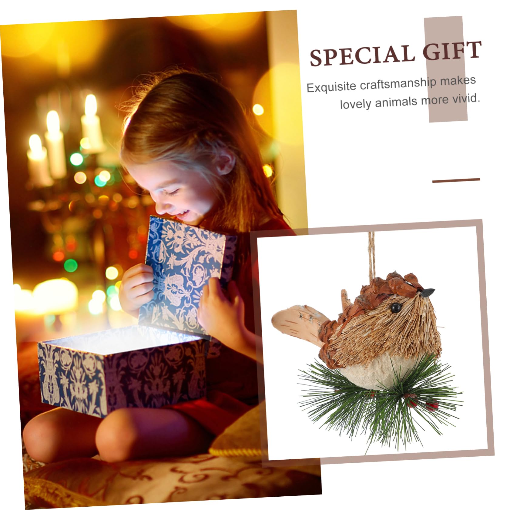 ABOOFAN 3 STK Stroh- -Charme Christmas-Decorations Christmas decoations Anhänger zum Aufhängen am Weihnachtsbaum Hausverzierung Lichthausdekorationen für zu Hause Handdekor Handbuch