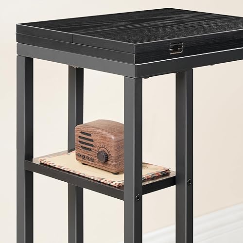 Miniatura 8 de HOOBRO Foldable End Table, C Shaped Side Table with Storage Shelf, Small Snack Table Suitable for Living Room Bedroom Small Spaces, Easy Assembly,