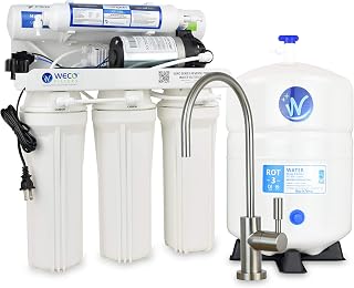 WECO VGRO Under Sink High Efficiency 75 Gallons Per Day Reverse Osmosis Drinking Water Filtration System with Pressure Booster Pump & Installation Kit (VGRO-75PMP)