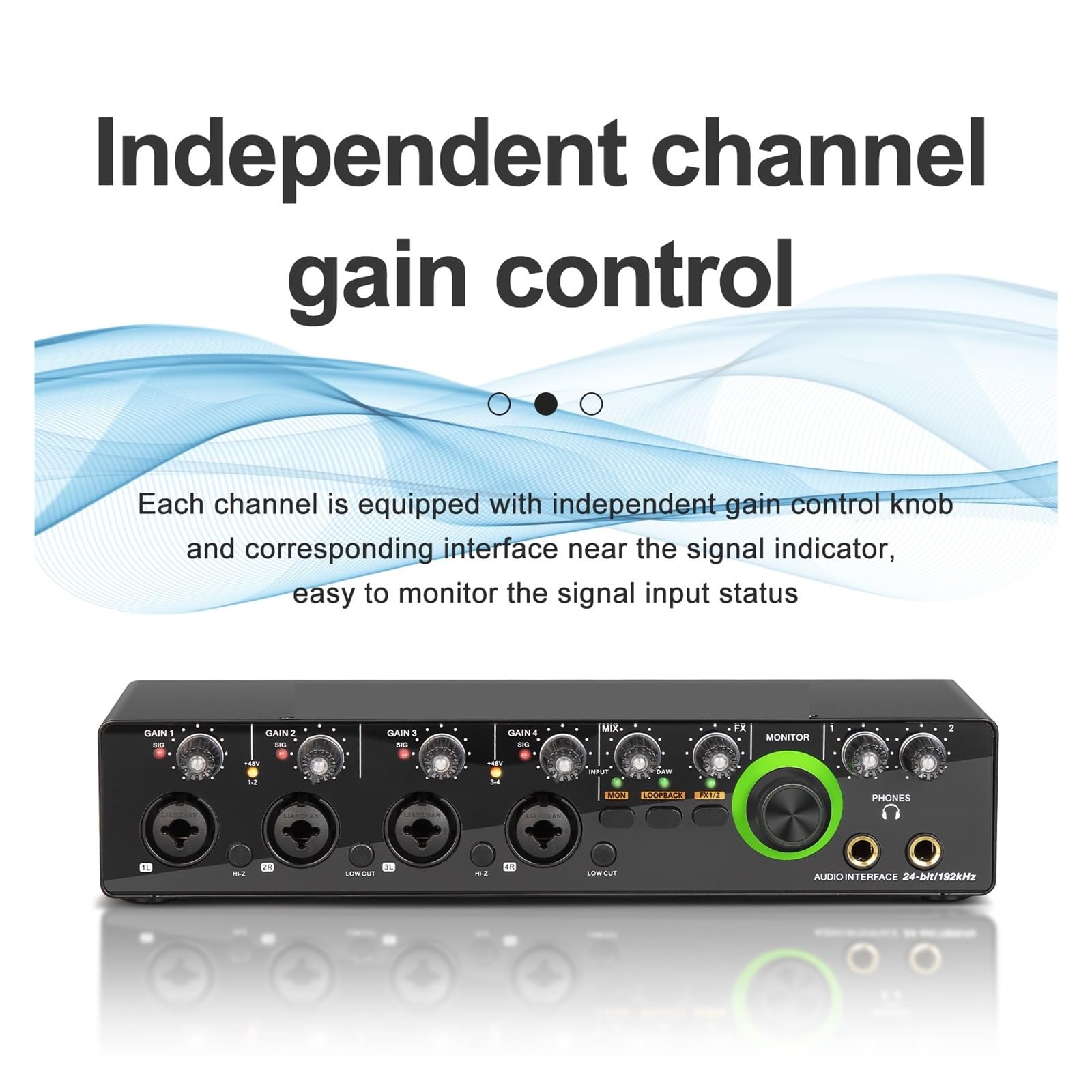 Convertitore AD Della Scheda Audio Del'interfaccia Audio Con Monitoraggio Della Registrazione Dal Vivo Della Chitarra Elettrica For Podcast Di Canto In Studio Ampiamente Applicabile
