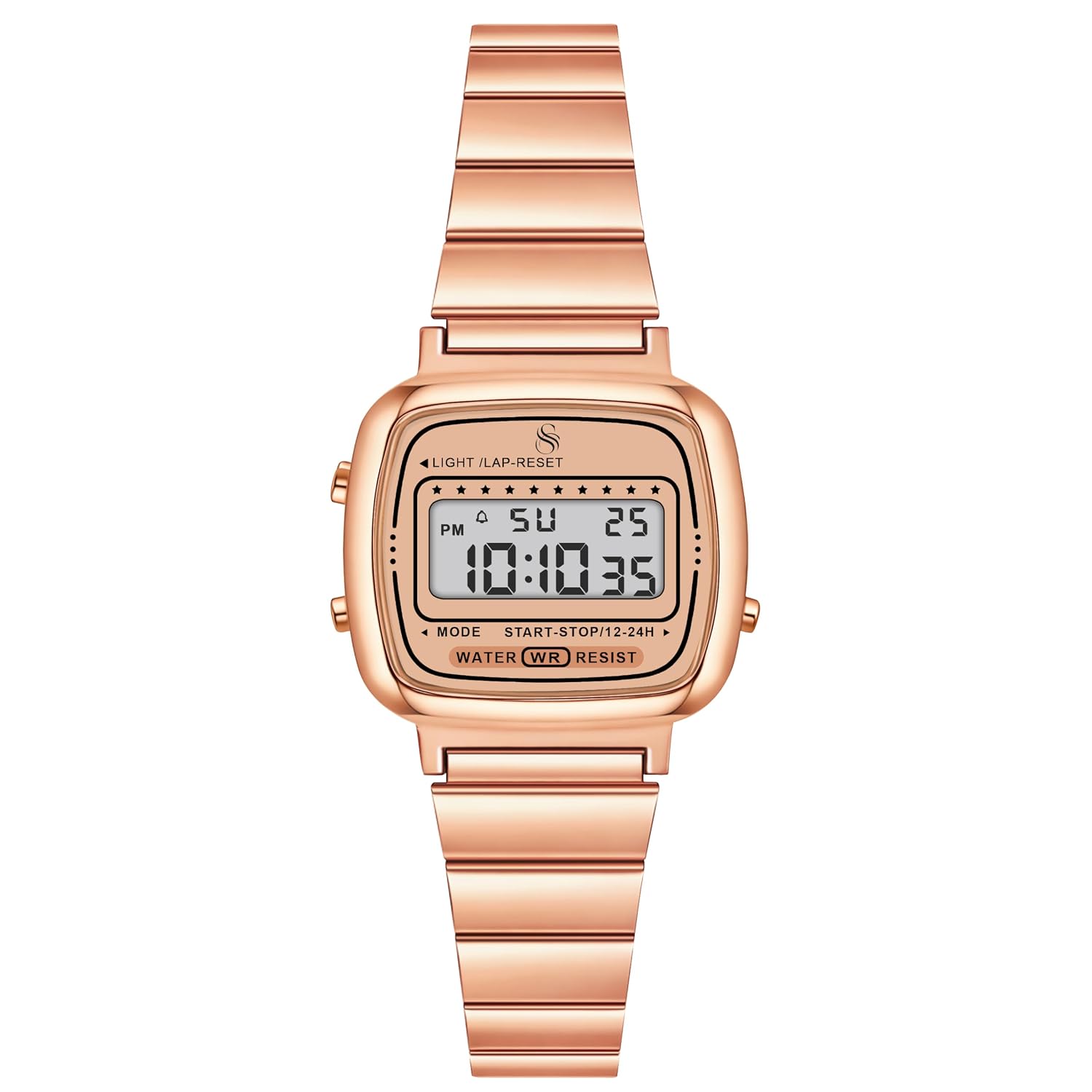 Shocknshop Digital Square Small Dial LED Ladies Stainless Steel Strap Watch for Women and Girls -WCH385 Shocknshop Digital Square Small Dial LED Ladies Stainless Steel Strap Watch for Women and Girls -WCH385