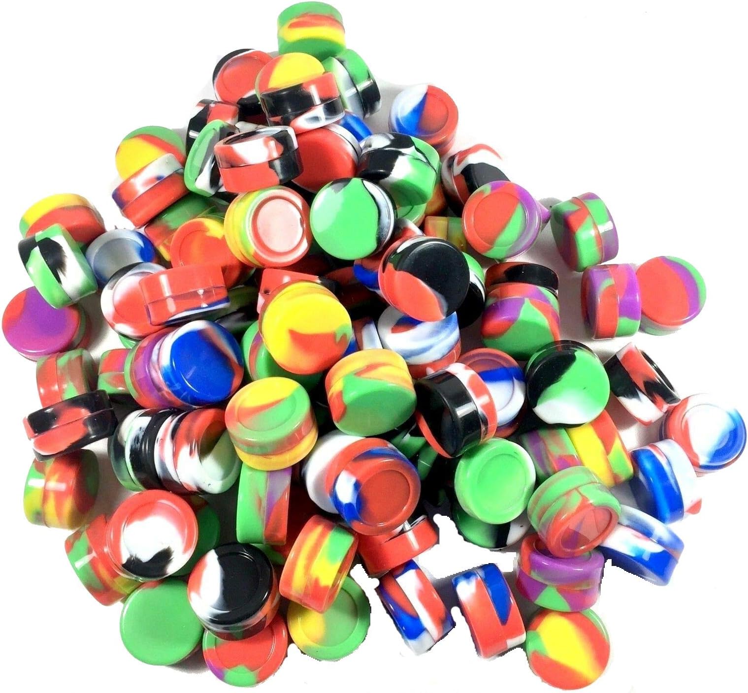 (100) 5 ml Non-stick Silicone Containers Jar wholesale - Mixed Colors