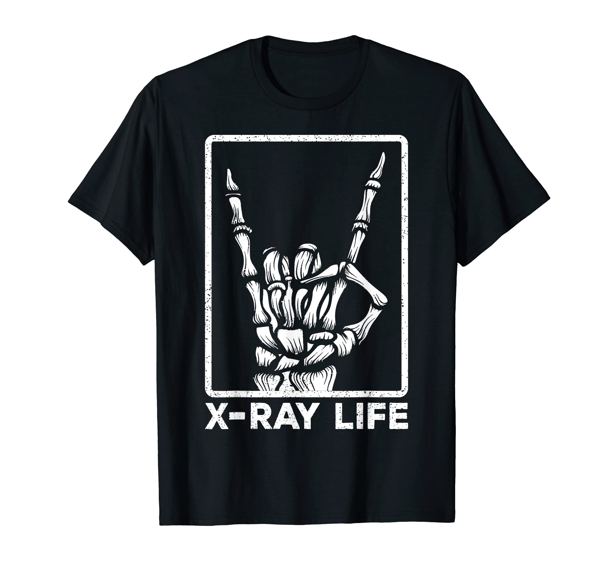 Xray Life Skeleton Hands Radiologist Halloween Fun Themed T-Shirt
