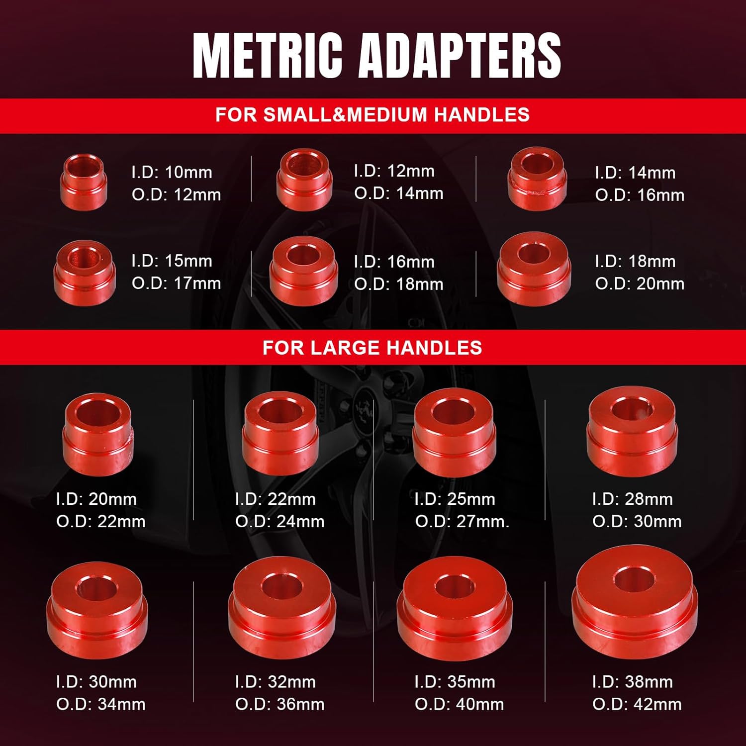 Big RED Bearing Press Kit,33pc Bearing Race and Seal Driver Set with Metric SAE Adapters, Seal Driver Set with 3 Knurled Handles,Bushing Driver Set for Wheel Bearing Installation,ATRQX003BR
