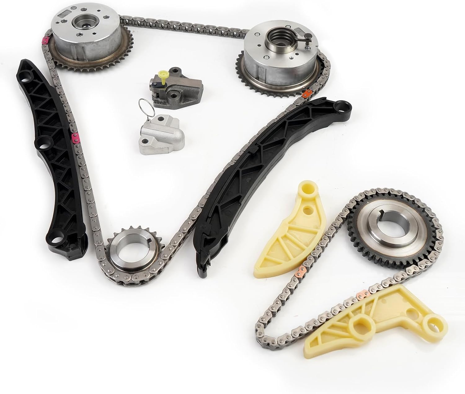 Engine Timing Chain Kit with VVT Gear Compatible with Kia Optima Sorento Sportage 2.0L 2.4L 2011-2015 Compatible with Hyundai Sonata Santa fe Tucson 2.0L 2.4L 2012-2016 replace 24350-2G750 2