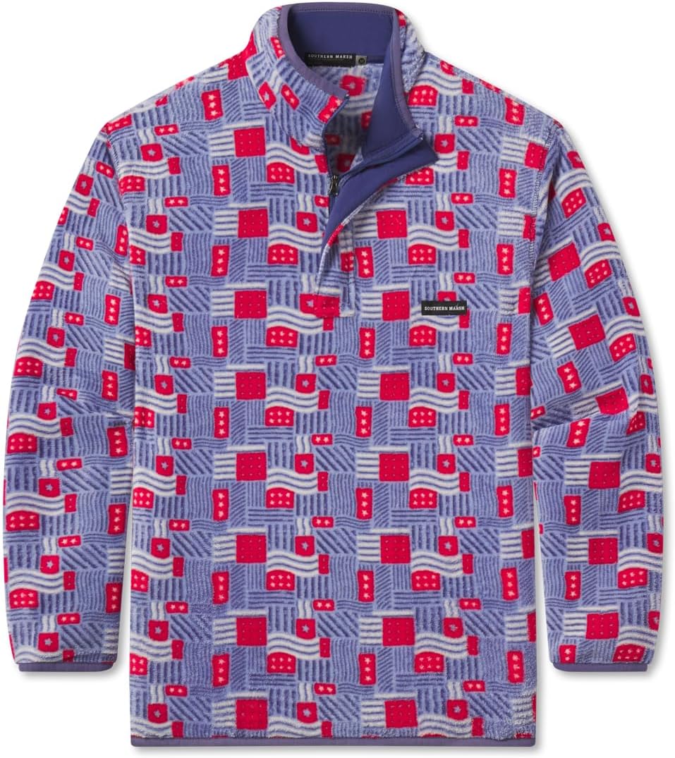 Southern Marsh Star-Spangled Fleece Pullover