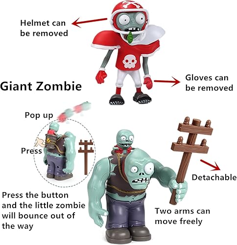 Miniatura 6 de JHESAO 10 piezas de plantas y zombis, figuras de acción Zombies PVZ, juguetes de la serie 1 2, grandes regalos para niños y fanáticos, cumpleaños y