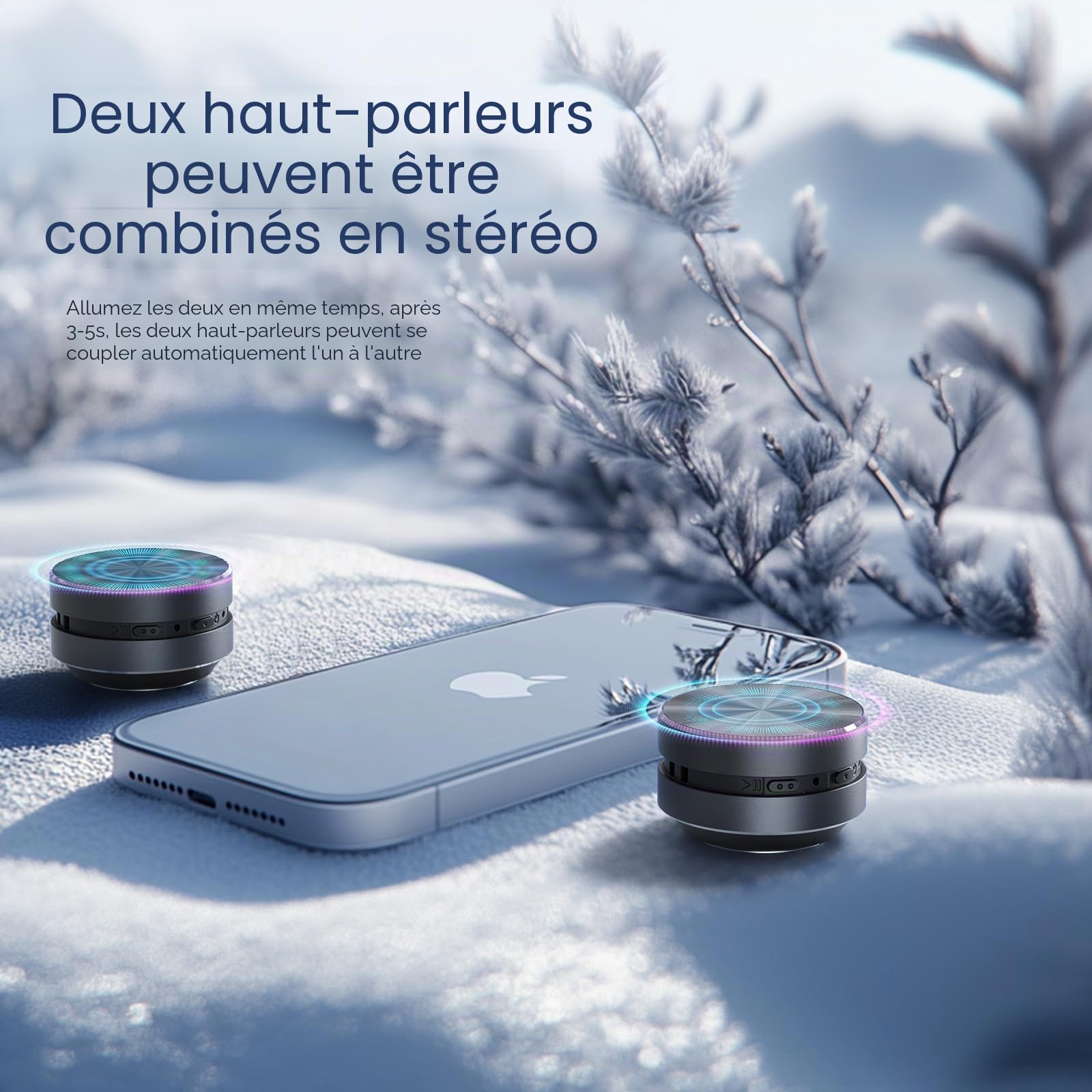Docooler Haut-parleur portable à conduction osseuse, microphone intégré, radio FM