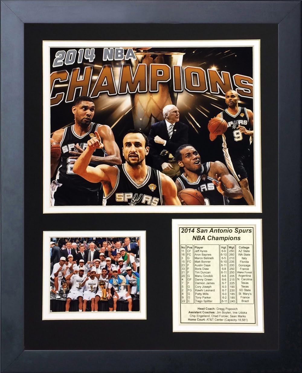 Legends Never Die 2014 San Antonio Spurs NBA Champions Framed Photo Collage, 11 x 14-Inch, (12367U)