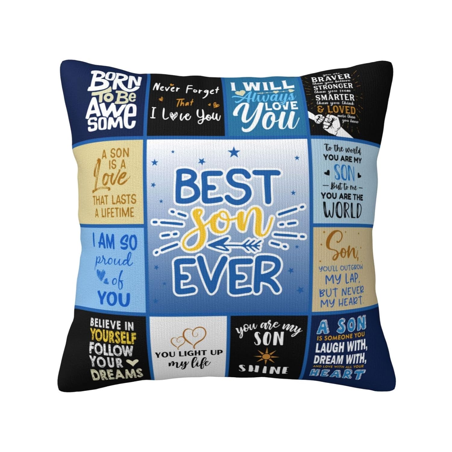 Gifts for Son – Best Son Gift from Mom Dad – Birthday Gifts for Sons Adult – to My Sons Gift for Him Christmas – Grown Present Ideas Throw Pillow Cover 18″X 18″