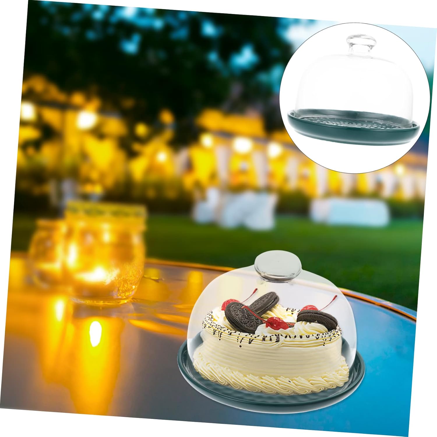 Nordic Luxury Dessert Tray Glass Cover 12-Inch Cake Display Stand for Weddings and Parties Elegant Serving Platter for Pastries and Breads