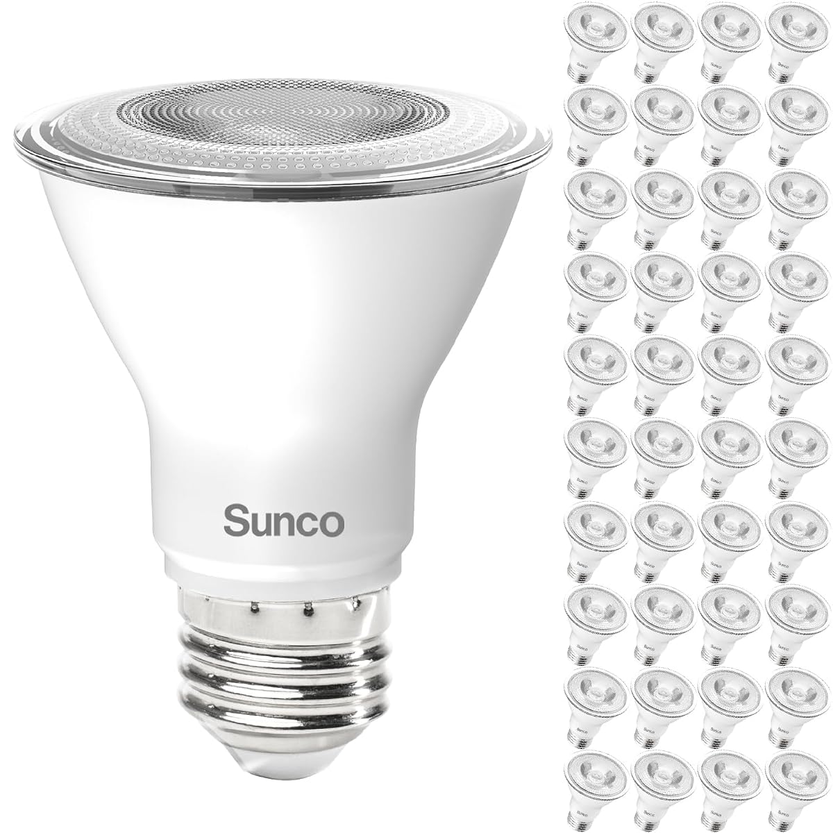 Sunco 40 Pack PAR20 LED Bulb,Track Light Bulbs Flood Lighting Indoor Outdoor,