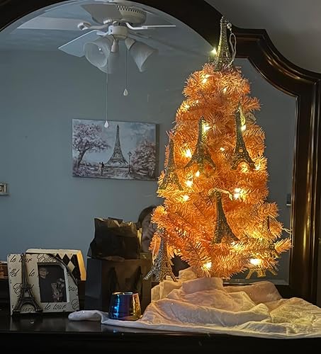 Miniatura 4 de Kimura's Cabin Adornos de Navidad, 6 piezas de la Torre Eiffel, decoración para árbol de Navidad, para decoración del hogar, fiesta, boda (torre