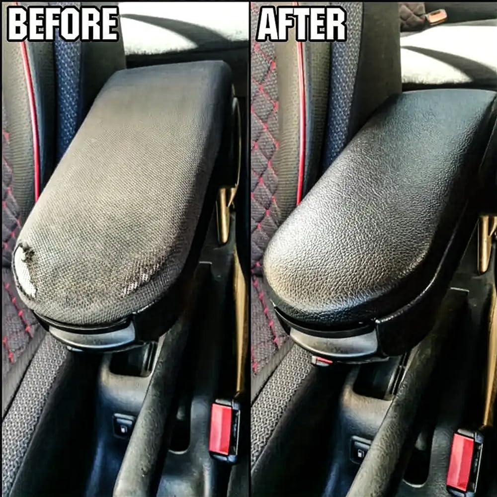 Pokrywa podłokietnika do konsoli środkowej, nakładka do Jetta, Golf MK4, Polo, Passat, Skoda, Octavia, skóra (czarna)