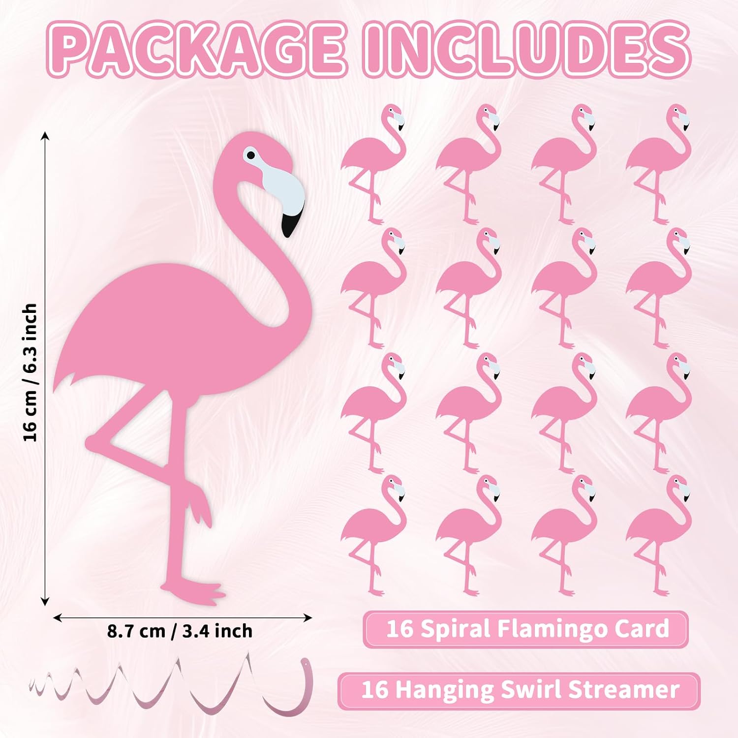 32Pcs Pink Flamingo Hanging Swirls Hawaiian Luau Party Decorations Flamingo Party Hanging Swirl Ceiling Streamers Tropical Aloha Decorations for Summer Hawaii Birthday Baby Shower Party Supplies