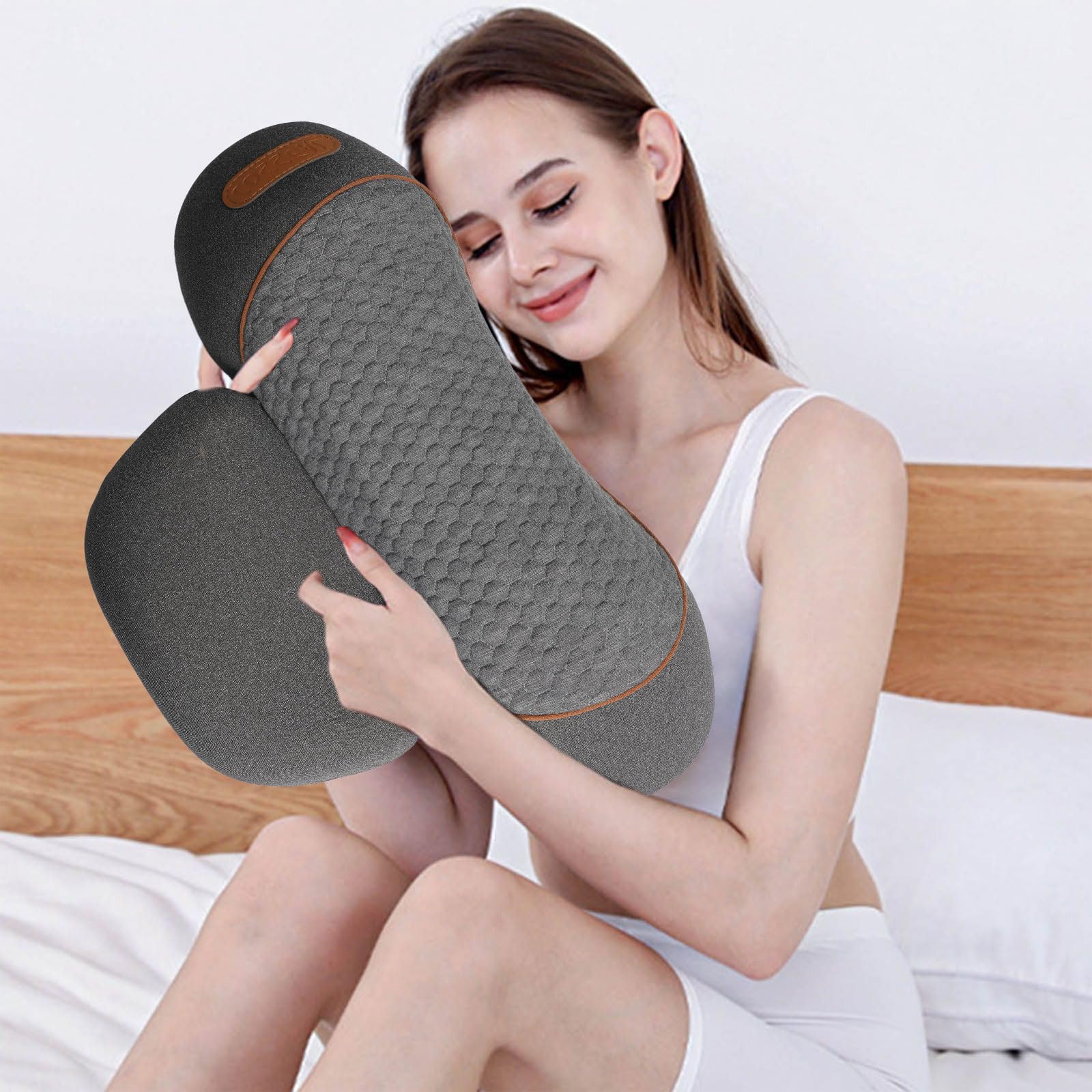 3 en 1 Juego de Masajeador de Cuello y Almohada, Juego de Masajeador de Espalda y Cervicales con Vibración y Tracción, para Casa y Oficina Alivio del Dolor de Tejidos Profundos (Negro)