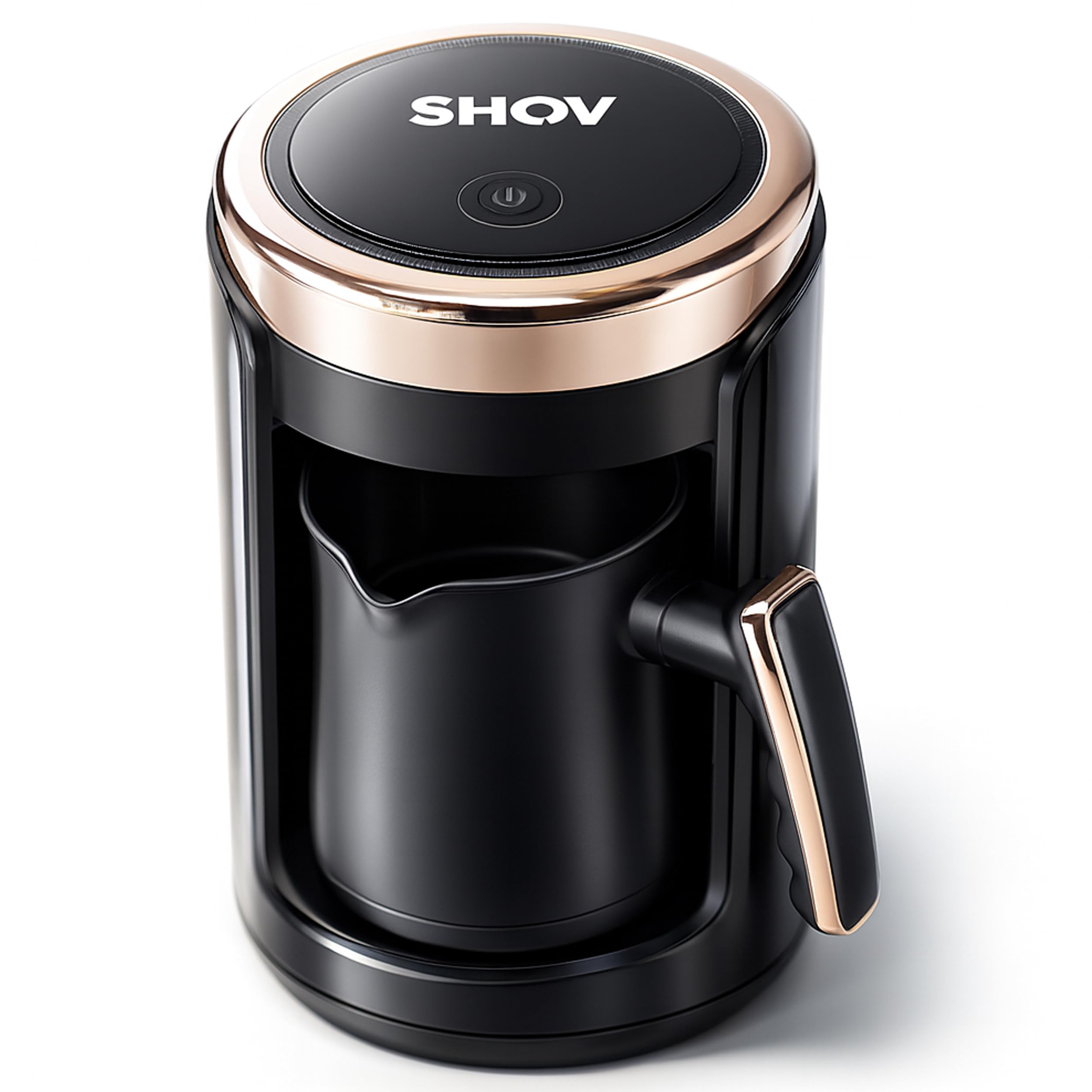 Shov Elektrischer Mokkakocher – Türkische Kaffeekanne, 250ml, 600W, Überhitzungsschutz, Edelstahl-Heizelement, schnelle Zubereitung, für 1-4 Tassen, modernes Design