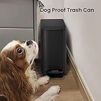 Vista 7 de Cesun Small Bathroom Trash Can with Lid Soft Close, Step Pedal, 6 Liter / 1.6 Gallon Stainless Steel Garbage Can with Removable Inner Bucket, Negro