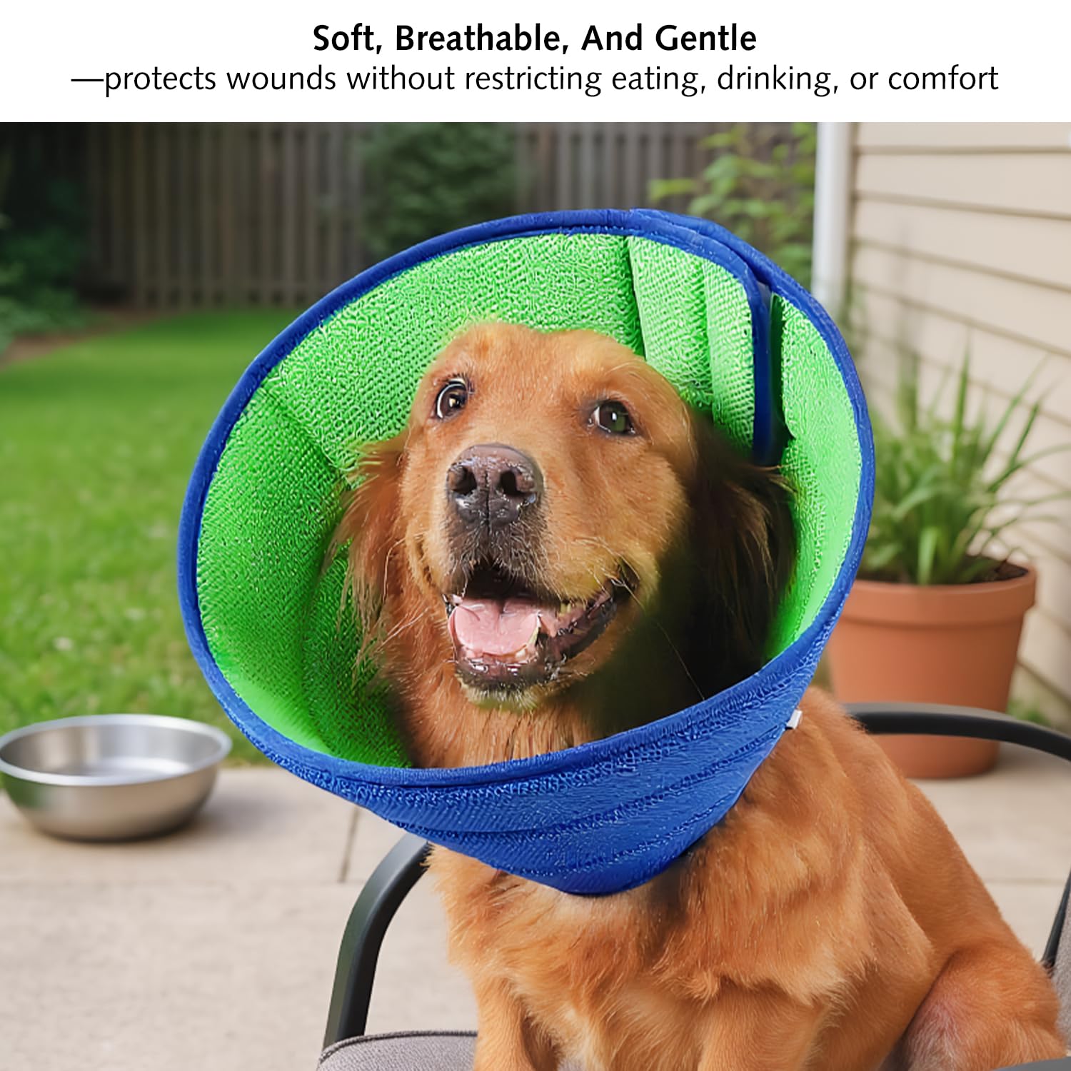 Soft Dog Cone Collar for Dogs After Surgery Prevent Licking with Dog Bath Brush,Adjustable Neck Recovery Collar for Pets for Small Dogs with Soft Protect Edge - Image 2