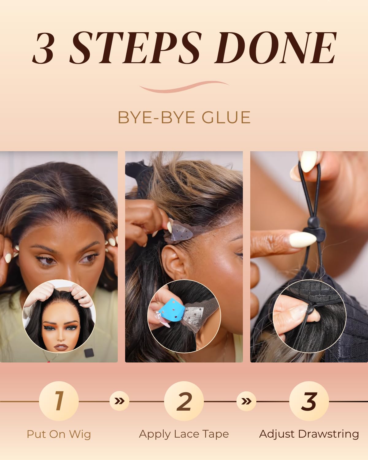 Arabella 13x6 Ombre Lace Front Wigs Human Hair Glueless Wigs Human Hair Pre Plucked Pre Cut 13x6 Ear-to-Ear HD Lace Wig 210% Density Highlight Straight Wig fb27# Drawstring Wig Human Hair 20 Inch - Image 4