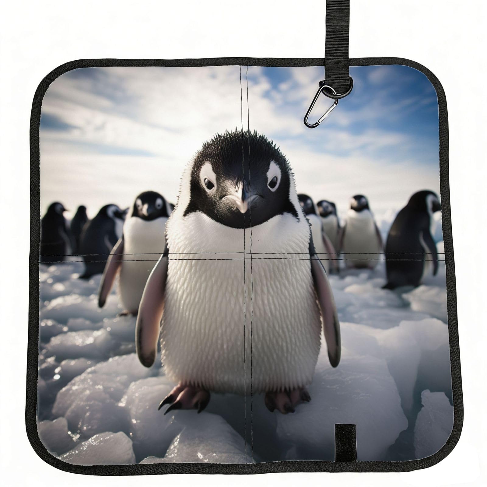 YGLHBDPBF Cute Penguin Print Camping seat cushion,Foldable Sitting Pads,Save Backpack Space for Hiking