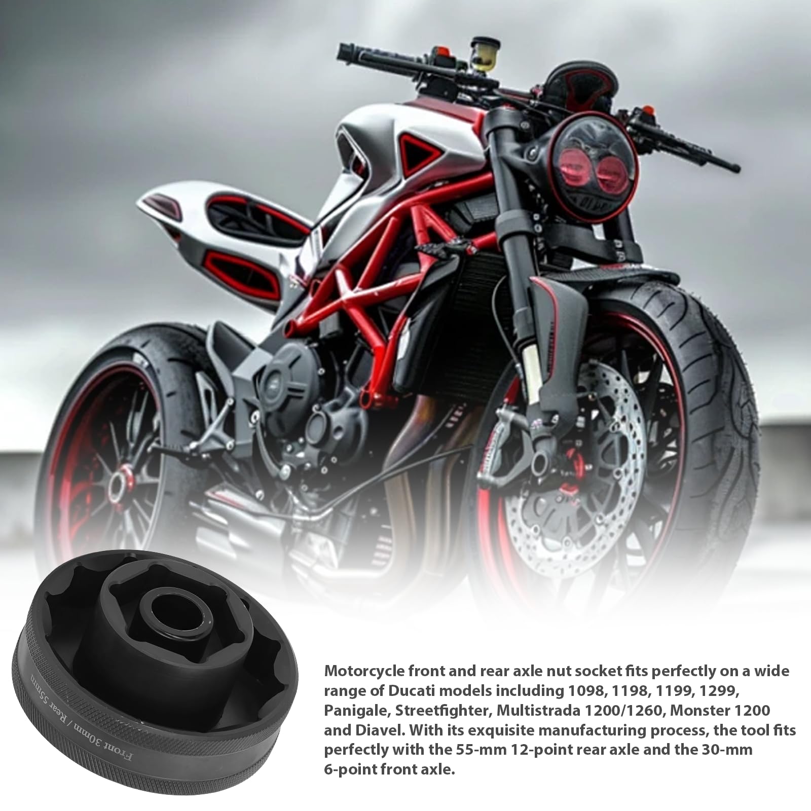 Dado per Ducati moto assale anteriore e posteriore attrezzo per asse 1098 1198 1199 Multistrada 1200 1260 SW 55 mm 30 mm