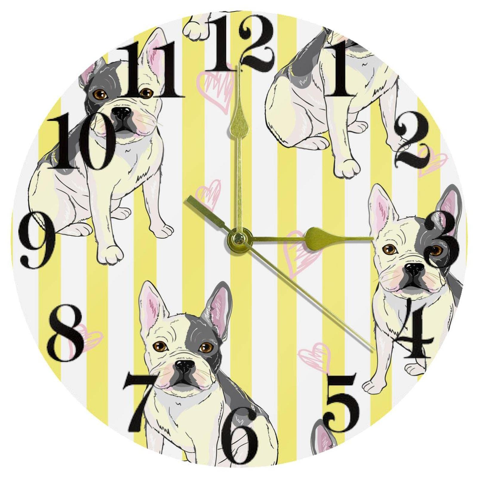 Horloge murale silencieuse à piles avec mouvement à quartz de 25,4 cm