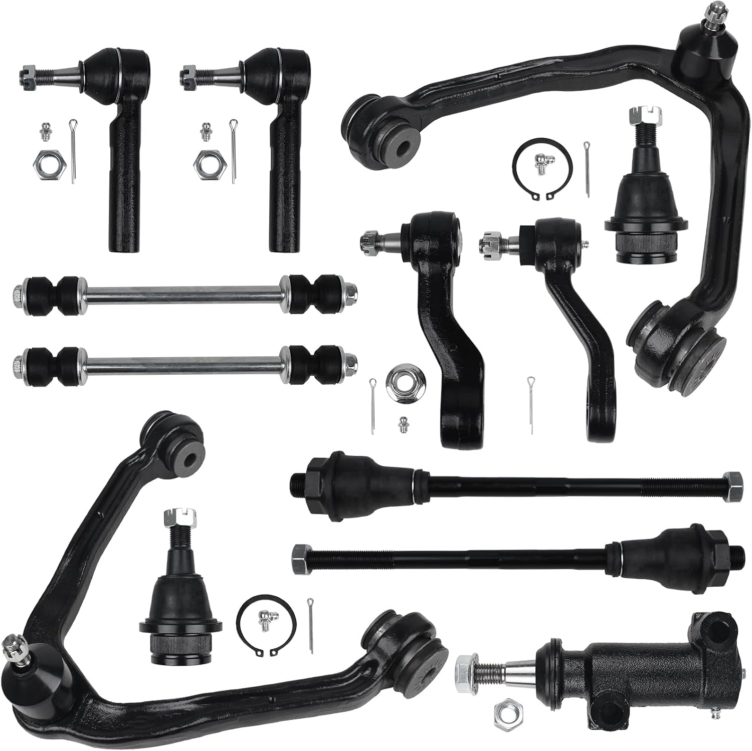 MACEL 13SET RK80942 4WD Front Upper Control Arms Kit Fit for 02-06 Cadillac Escalade, EXT, Chevy Avalanche 1500, 03-06 ESV, 99-06 GMC Sierra 1500, 00-06 Yukon, XL 1500,Suburban 1500, Tahoe