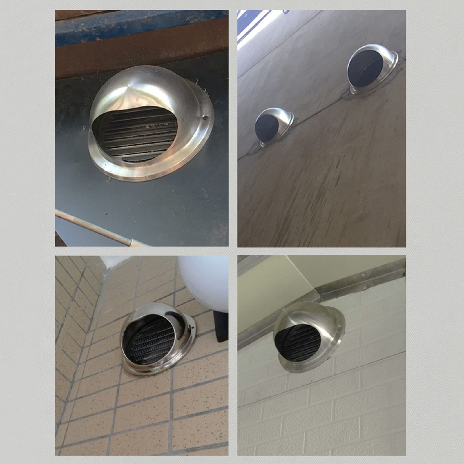 WORDFUN Grille De Ventilation en Acier Inoxydable, 100/150mm Bouche De Sortie Ventilation Grille, Grille D'évacuation d'air Ronde, Bouche D'Extraction, Housse De Ventilation