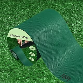 Artificial Grass Seaming Tape, Artificial Grass Turf Tape, Synthetic Fake Grass Tape, Self Adhesive Lawn Seaming Tape for Turf, Lawn, Carpet Jointing (Green Single-Sided, 6 in x 16 Ft)