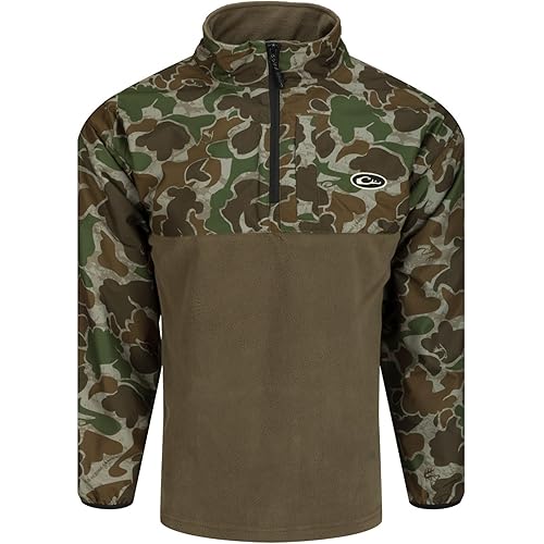 Drake Waterfowl Men's MST Quarter 1/4 Zip Refuge Eqwader Waterproof Windproof Breathable Resistant Outdoor Hunting Jacket