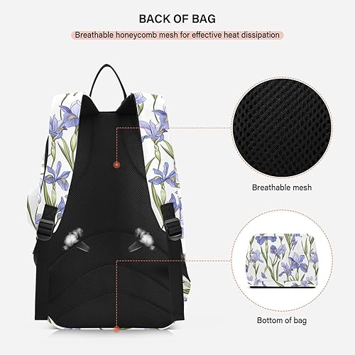 Miniatura 4 de Tennis and Badminton Bag Large Storage Iris Flowers 3 Rackets Badminton Racket Bag for Teen Boys Girls Men Women bolsos para raquetas de