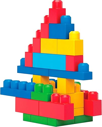 Miniatura 3 de Mega Bloks First Builders - Juego de juguetes de bloques para niños pequeños, bolsa de construcción grande con 80 piezas y almacenamiento, a partir