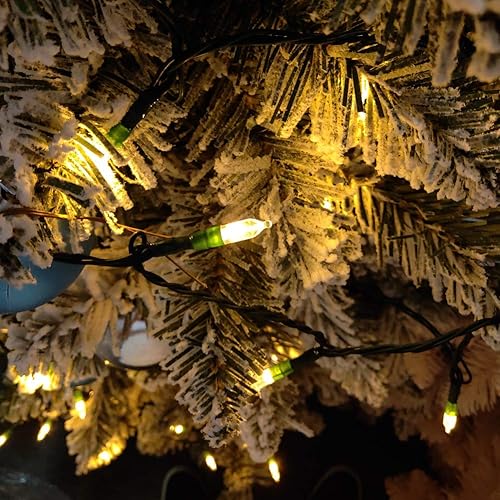 Vista 4 de Guirnalda de luces LED para Navidad, color blanco cálido y multicolor, Jardín Alambre verde blanco cálido