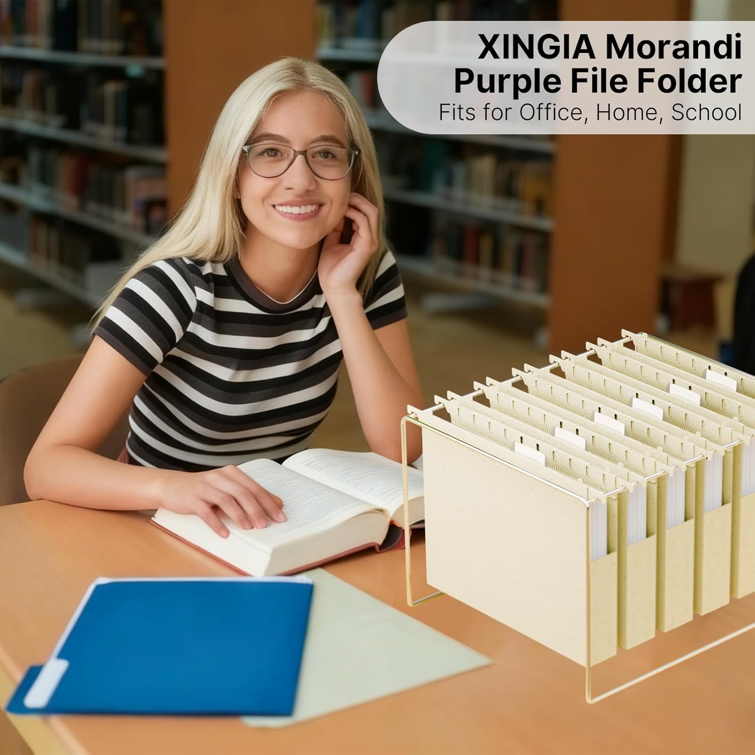 XINGIA Wheat Straw Hanging File Folder Letter Size, Heavy Duty 1'' Expansion,12 Pack Extra Capacity Plastic Hang Folders,Reinforced Filing Cabinet Folder for Bulk Files/Medical Charts(Morandi Beige)