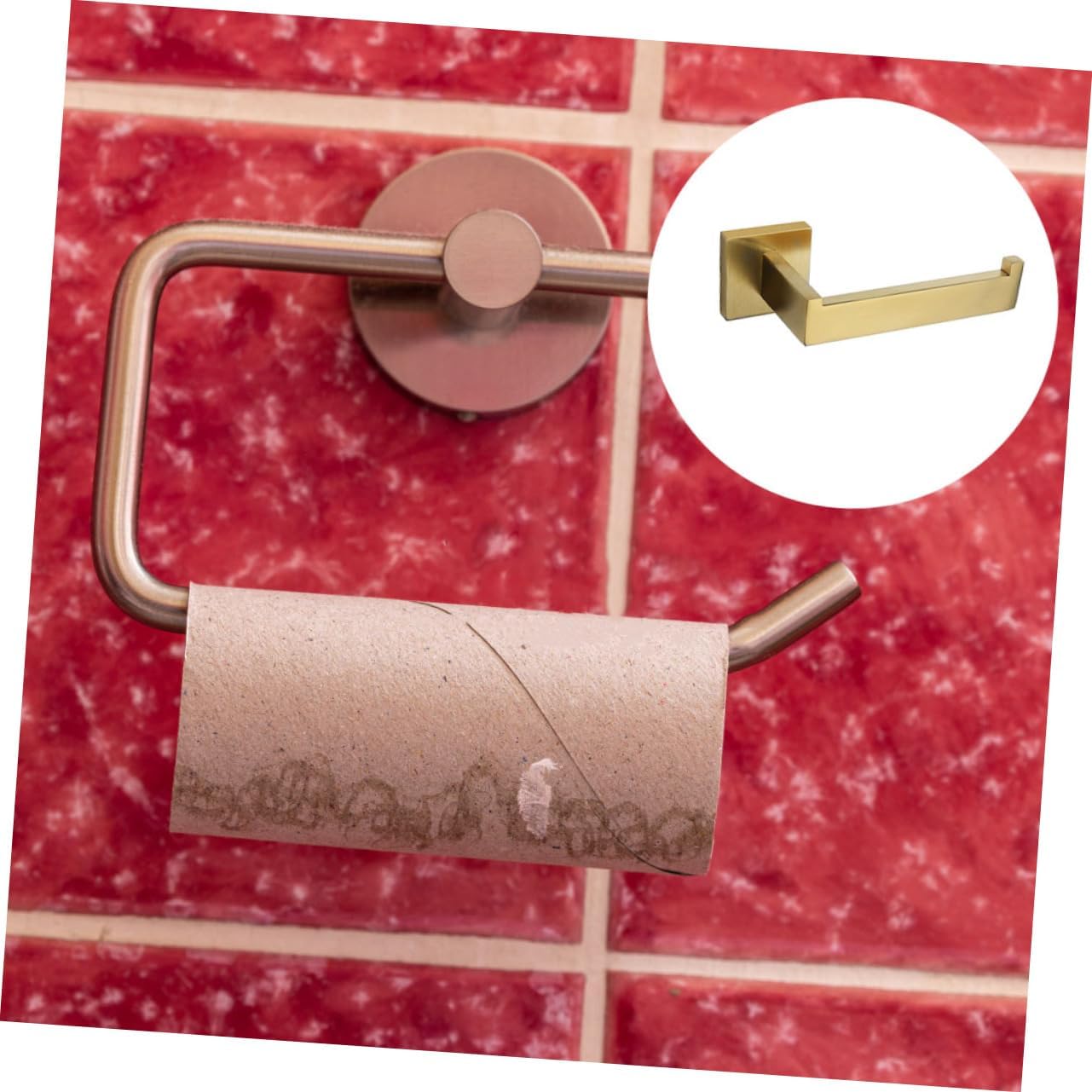 Housoutil Toilet Supplies Bathroom Towel Rack Roll Paper Organizer Roll Paper Shelf Industrial Holder