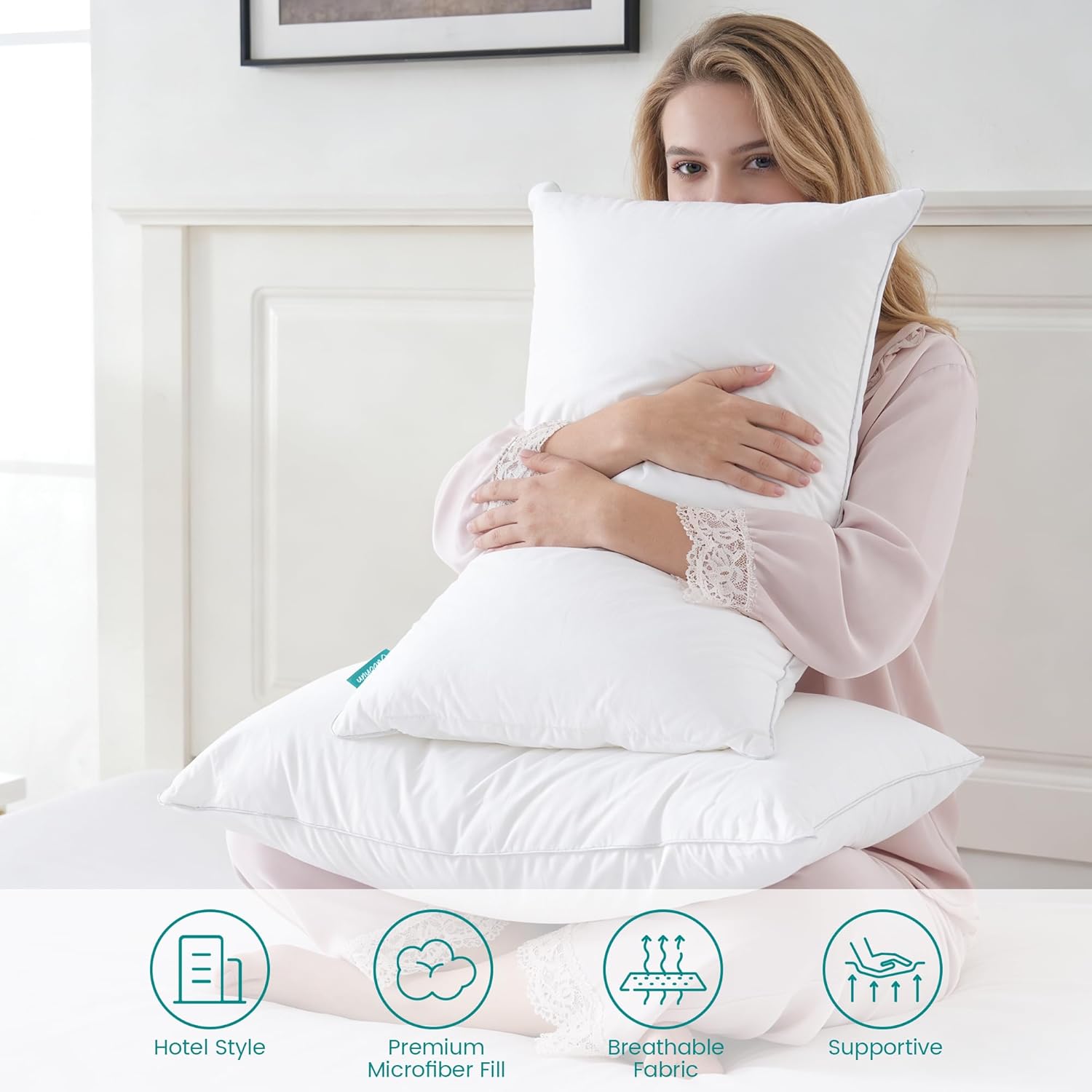 Oubonun 20"x26" Throw Pillow Insert – Plush and Supportive Decorative Cushion with 100% Cotton Cover, for Couch, Sofa, Bed, Chair – Pack of 1