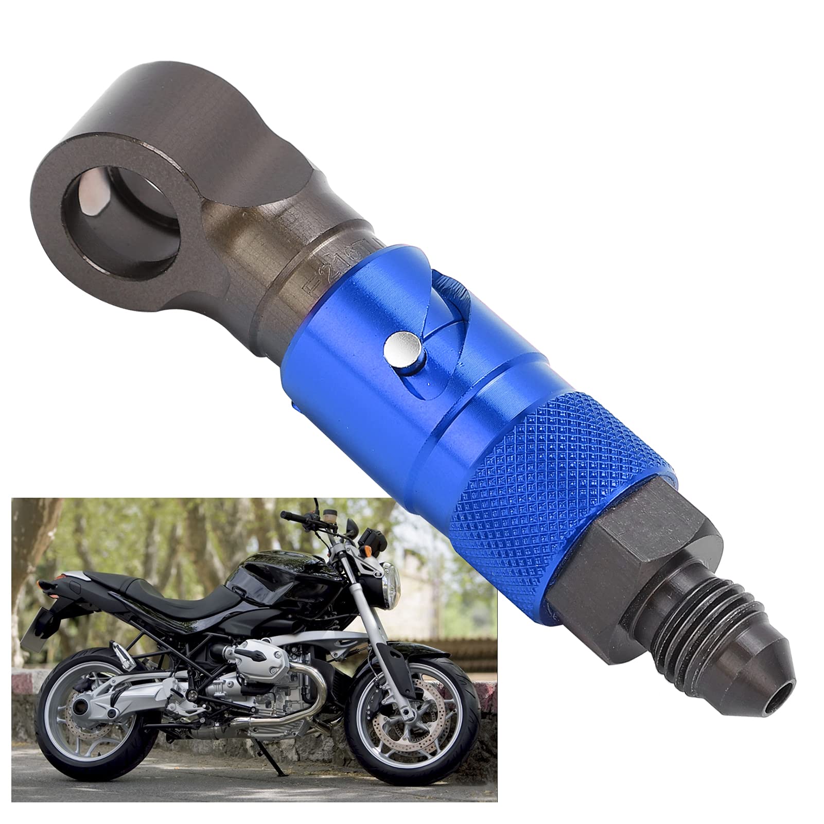 Tubo Del Freno per Motociclette a Sgancio Rapido Adattatore di Collegamento Raccordo in Lega di Alluminio Accessori Universali Curvo per Tubo Del Fluido Del Carburante Olio(Blu)