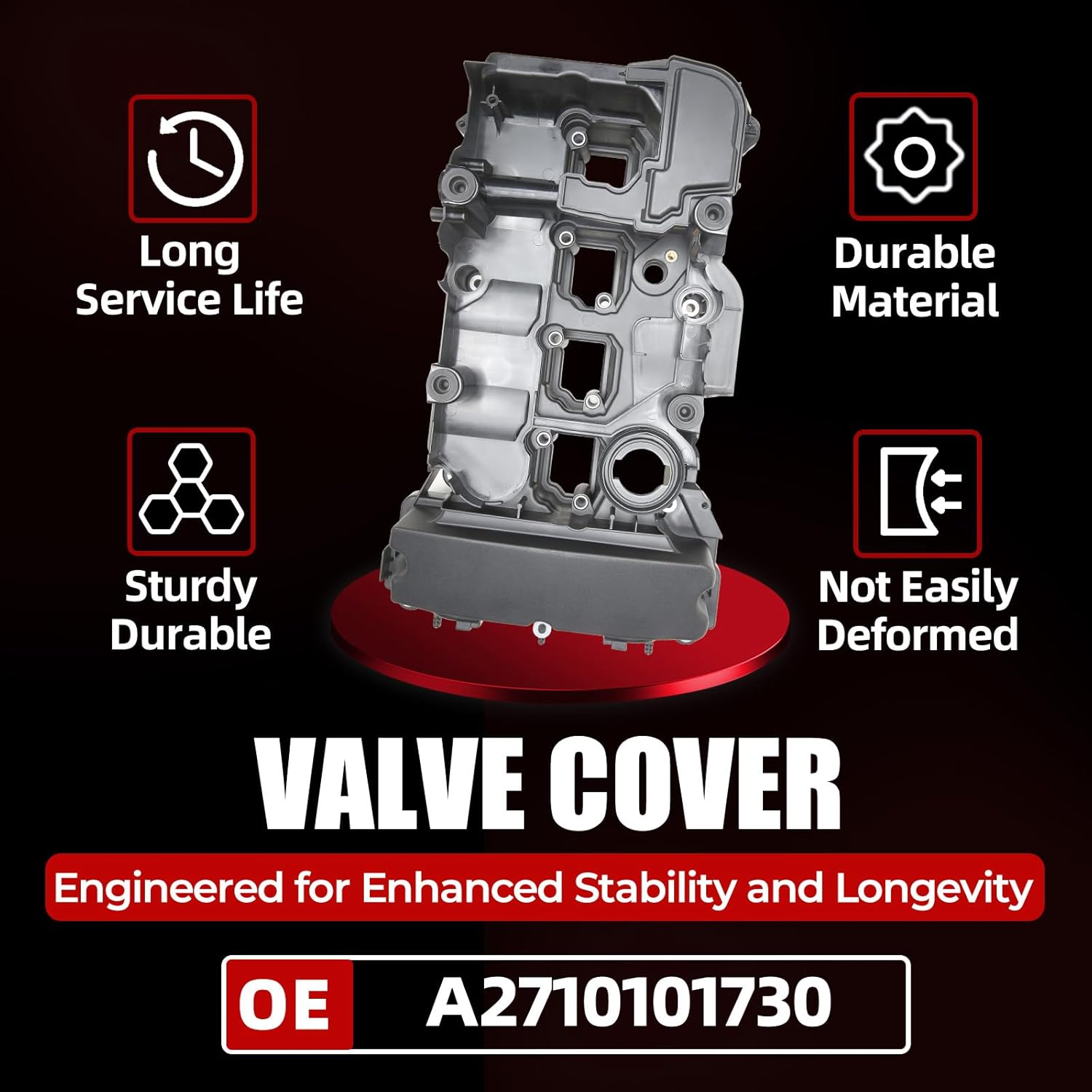 MITZONE Valve Cover Kit Compatible with Mercedes-Benz C180 C200 C250 E200 E250 SLK200 SLK250 2011 2012 2013 2014 2015 1.8L L4