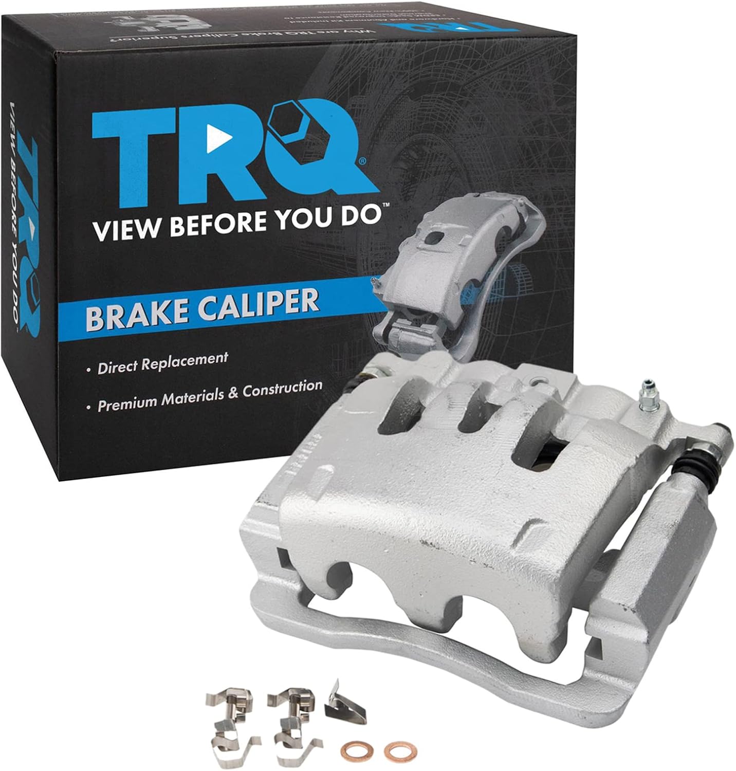 TRQ Rear Left Brake Caliper w/Bracket Drivers Side Compatible with 2005-2007 Ford F-250 Super Duty F-350 Super Duty