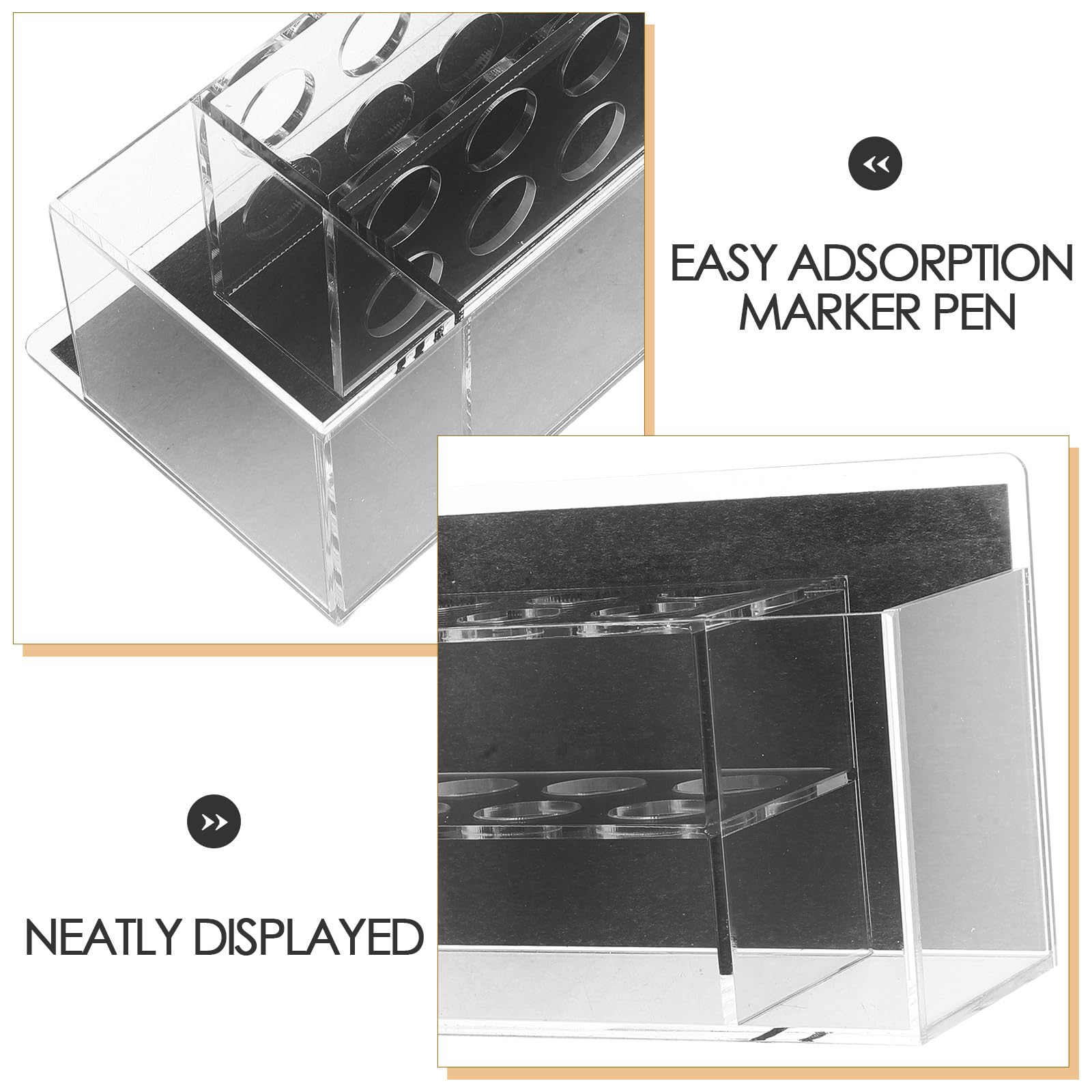 Lurrose Porte-marqueur Organisateur Stable et Résistant Magnétique en Acrylique pour Tableau Blanc pour Craies et Stylos ou Maison