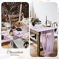 Vista 216 de Showgeous 10 Pack Baby Pink Cheesecloth Table Runner 10FT Long Semi-Sheer Gauze Table Runner Boho or Rustic Wedding Decor for Wedding Decor Arch