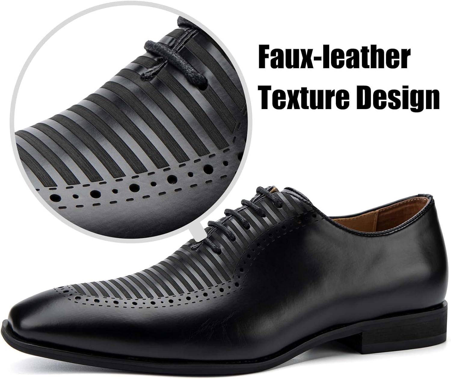 JITAI Mens Oxford Shoes Mens Casual Dress Shoes Lace Up Fashion Shoes Formal - Image 3