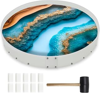 SIMEIQI 24" Large Round Epoxy Resin Table Mold - Reusable Detachable Deep 2.6" Mold for Coffee Tables, River Tables, Trays & Home Decor