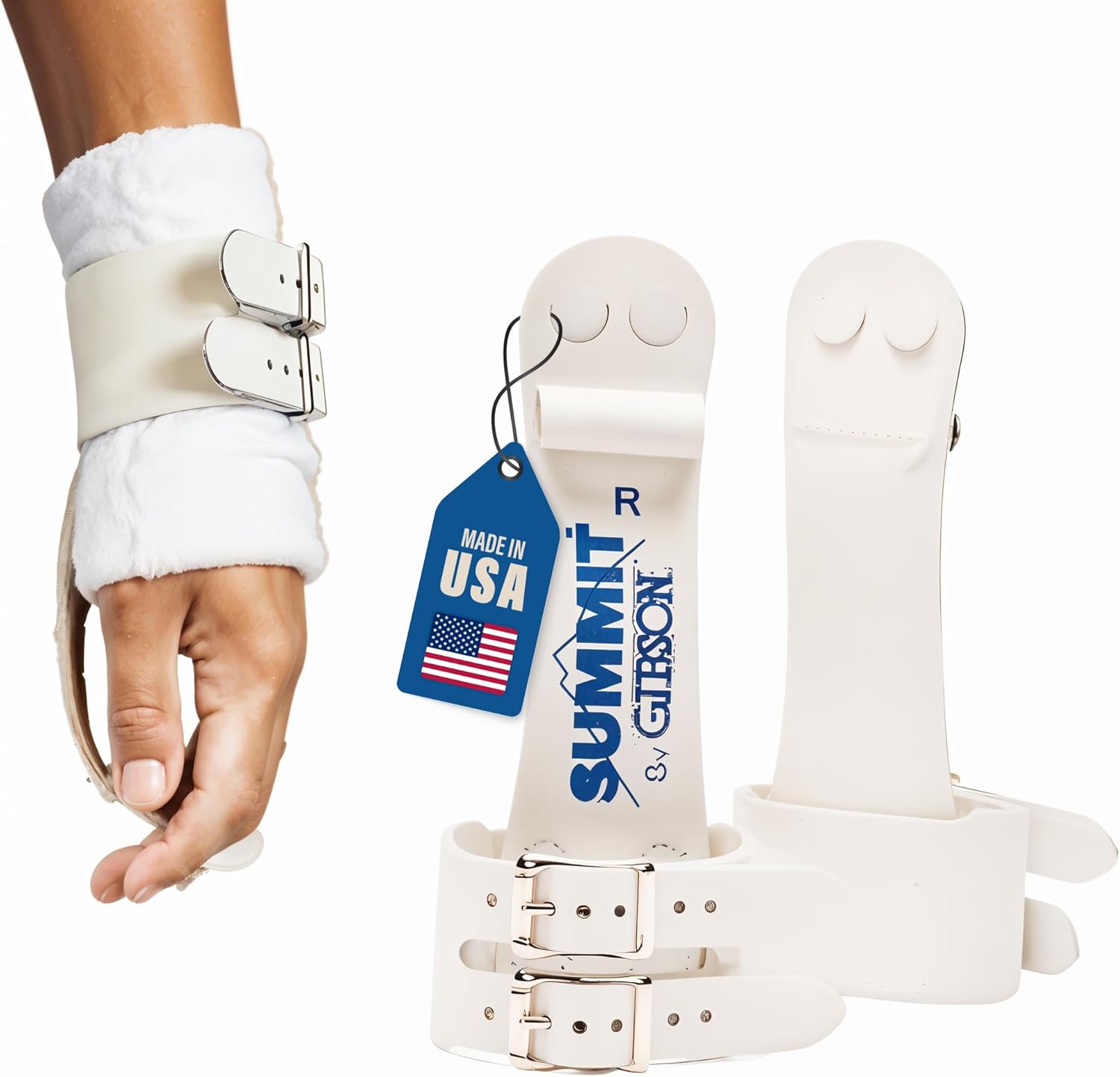Gibson Athletic Summit Ring Gymnastic Grips for Boys, Durable Leather Grip for Secure Grip, Hand Grips for Early Competitor Gymnasts, Gymnastics Grips for Boys - Made In USA