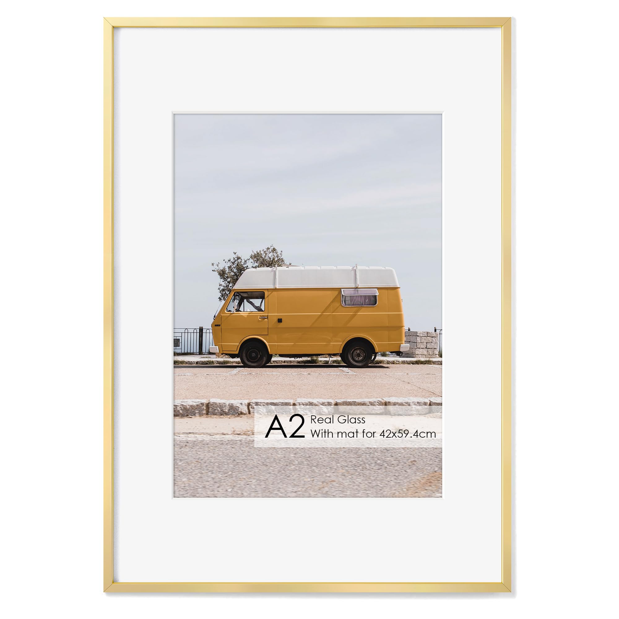 Fun Memories A2 Picture Frame Gold Metal
