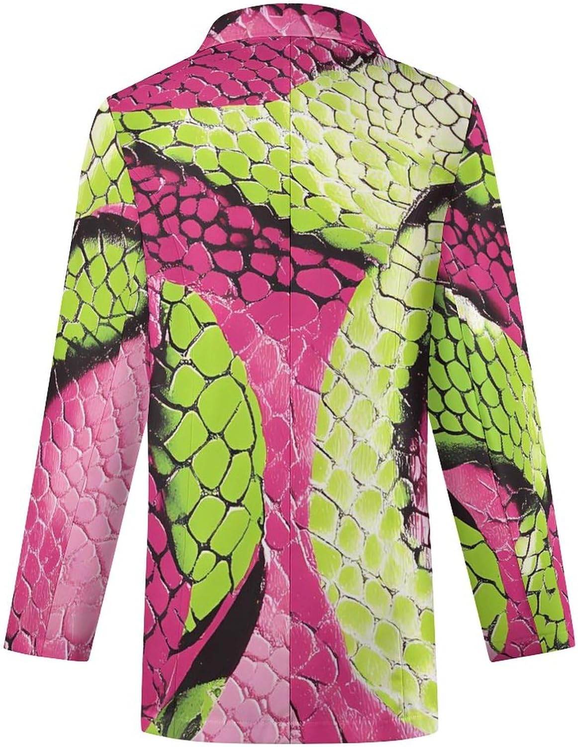 Abstract Snakeskin Snake Skin Pattern Casual Blazers for Women Long Sleeve Button Suit Jacket Lightweight Business Coat