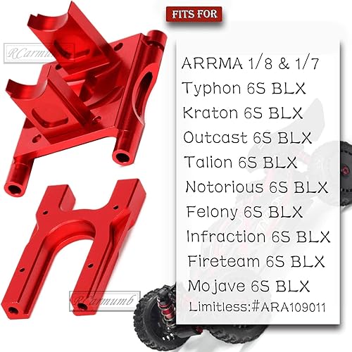 Miniatura 2 de Rcarmumb Pieza de actualización de montaje central para ARRMA 18 KratonNotoriousOutcastTalionTyphon,17 FelonyInfractionFireteamMojaveLimitless RC,