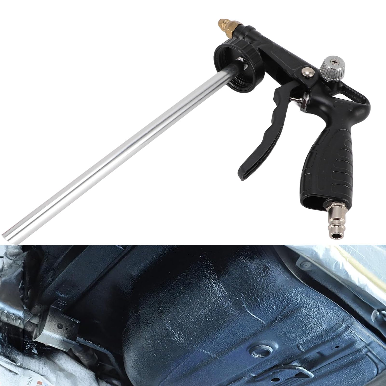 Yosoo Health Gear Pistola a Spruzzo per Sottosmalto Ad Aria Compressa, Acciaio Inossidabile in Alluminio Ramato, per Sottostrato Antiruggine per Autoveicoli con Connessione Rapida, Impugnatura
